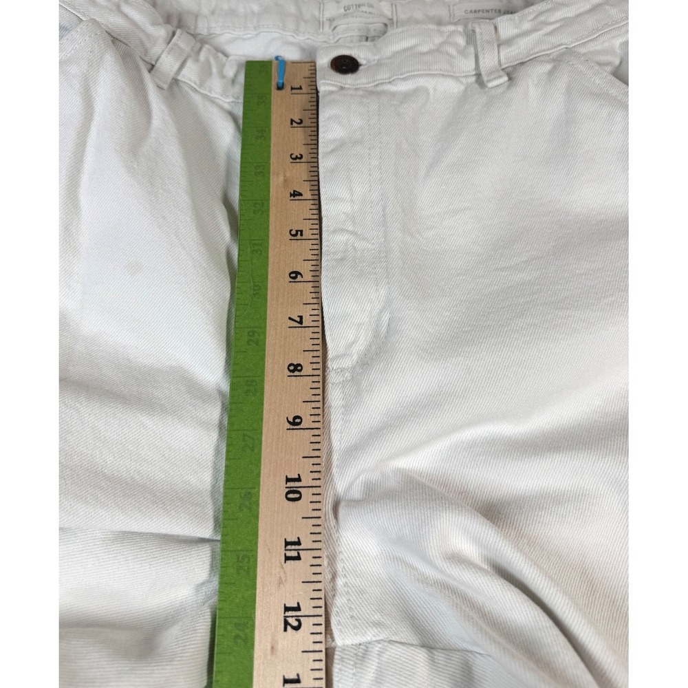 Cotton On Carpenter Pants Large 42 White Utility Pockets Summer Cotton Blend - Picture 15 of 16